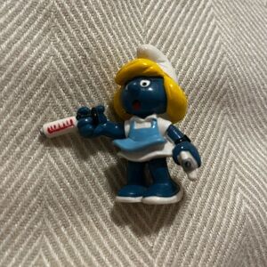 vintage Smurfette Nursing figure By Schleich  1981 Made In Hong Kong